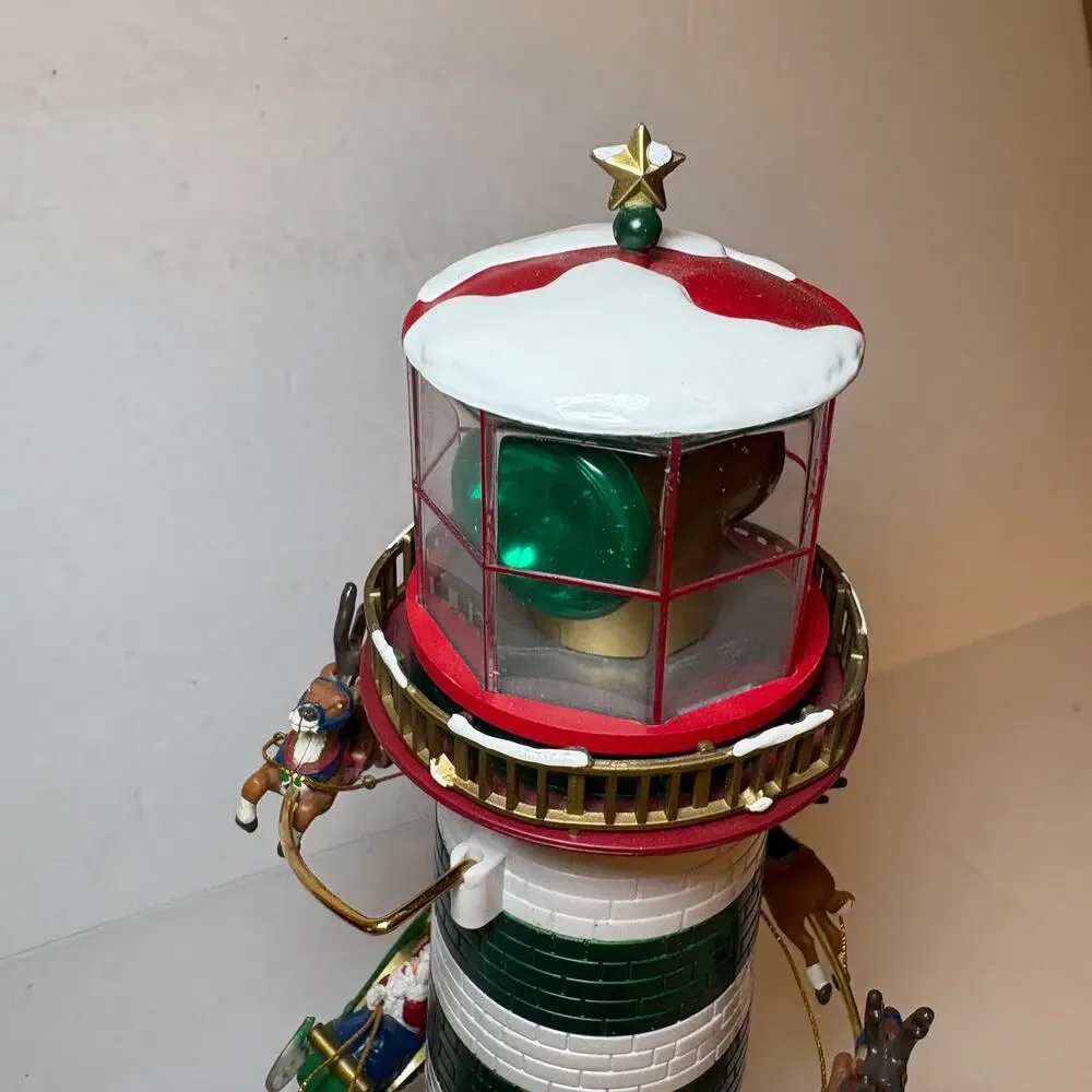 Vintage Mr. Christmas Holiday Lighthouse Rotating Light Missing pieces *READ